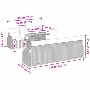 Trädgårdsoffset med kudde 8 pcs beige och ljusgrå