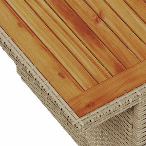 Trädgårdsmöbelset med kudde 9 pcs Beige och gräddfärgad