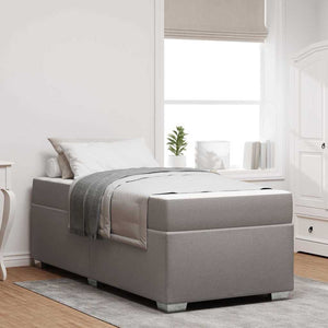 Sängram med madrass Taupe 90 x 200 cm tyg