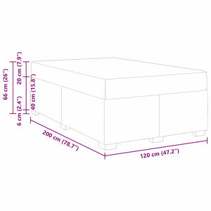 Sängram med madrass Mörkbrun 120 x 200 cm tyg