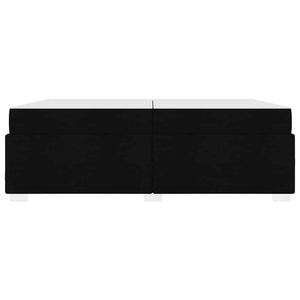 Sängram med madrass Svart 200 x 200 cm tyg