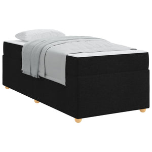 Sängram med madrass Svart 90 x 200 cm tyg