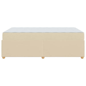 Sängram med madrass Kräm 120 x 200 cm tyg