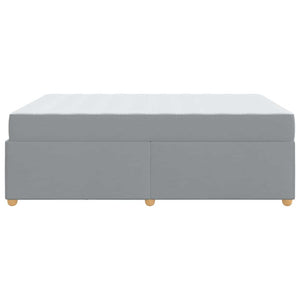 Sängram med madrass Ljusgrå 140 x 200 cm tyg