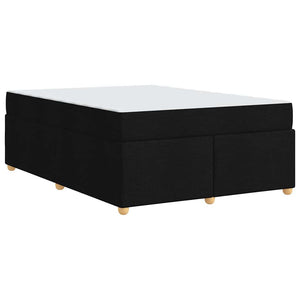 Sängram med madrass Svart 160 x 200 cm tyg