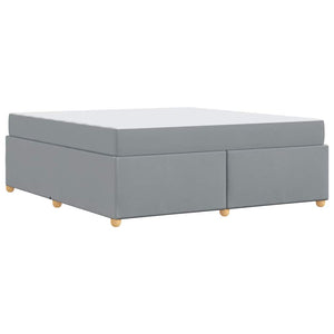 Sängram med madrass Ljusgrå 180 x 200 cm tyg