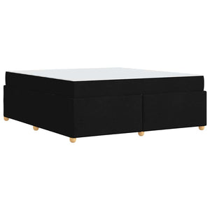 Sängram med madrass Svart 180 x 200 cm tyg