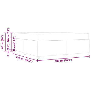 Sängram med madrass Svart 180 x 200 cm tyg