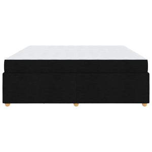 Sängram med madrass Svart 200 x 200 cm tyg