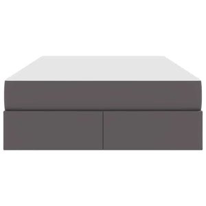 Förvaringssäng med madrass med madrass 2 pcs Grå Skinn