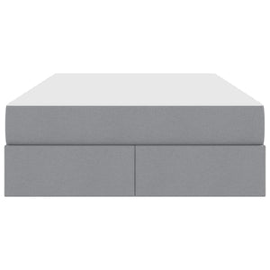 Förvaringssäng med madrass Ljusgrå 120 x 190 cm Polyester