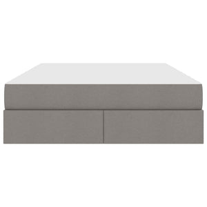 Förvaringssäng med madrass Taupe 140 x 190 cm Polyester