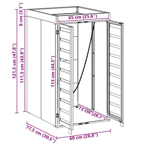 Sopsäckslagring med planteringstak för 240L behållare Antracit