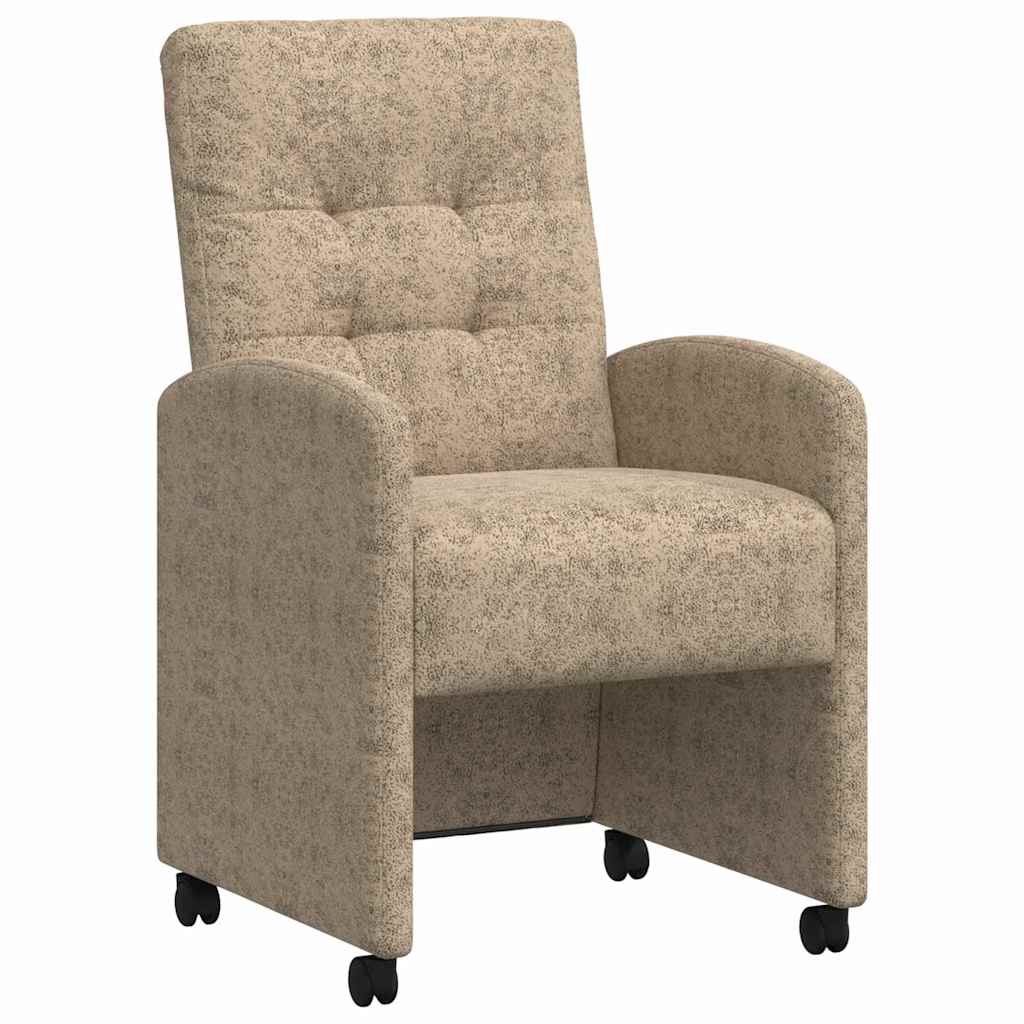 Matstolar med hjul 2 st Faux mockaläder Ljusgrå 58 x 67 x 97 cm