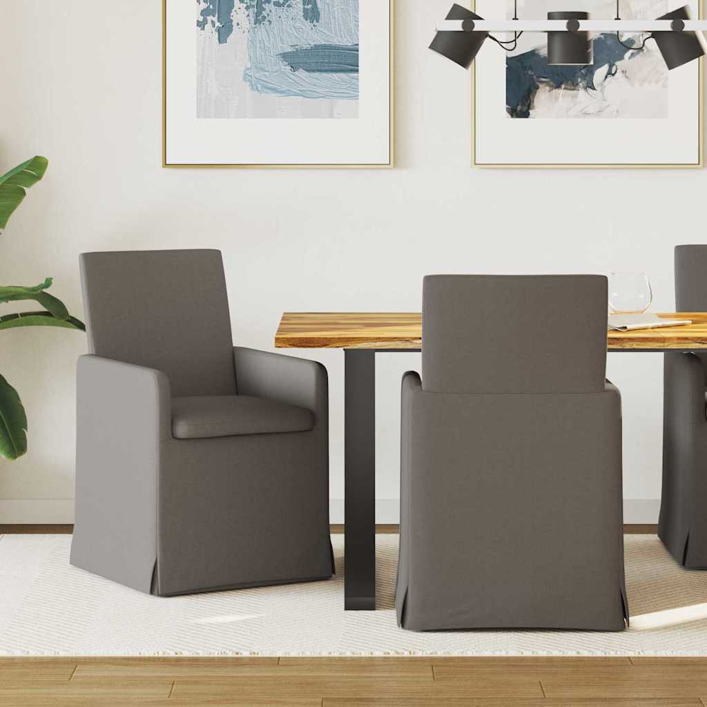 Matstolar 2 st Linne Ljusgrå 57 x 67 x 95 cm