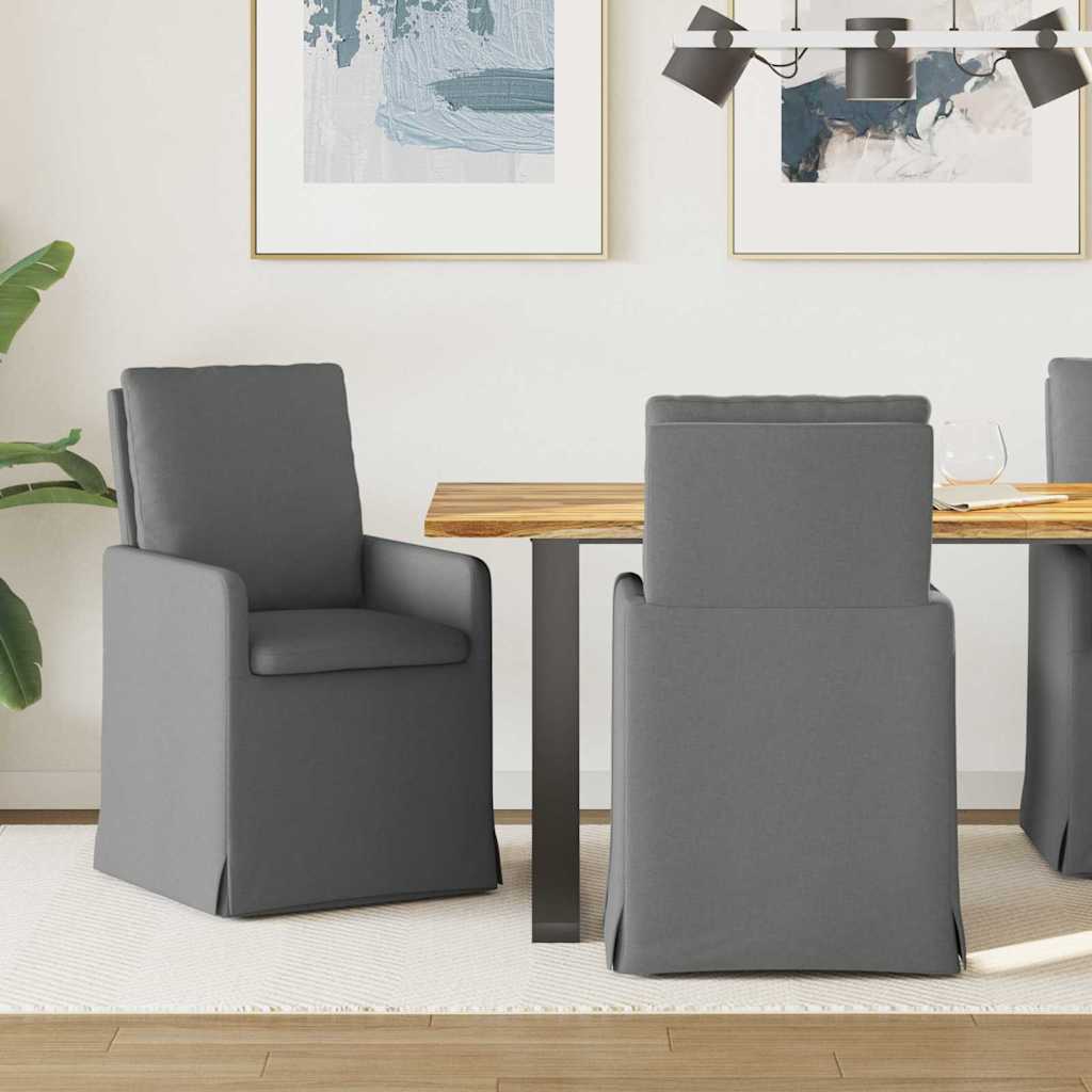 Matstolar 2 st tyg Mörkgrå 57 x 67 x 98 cm