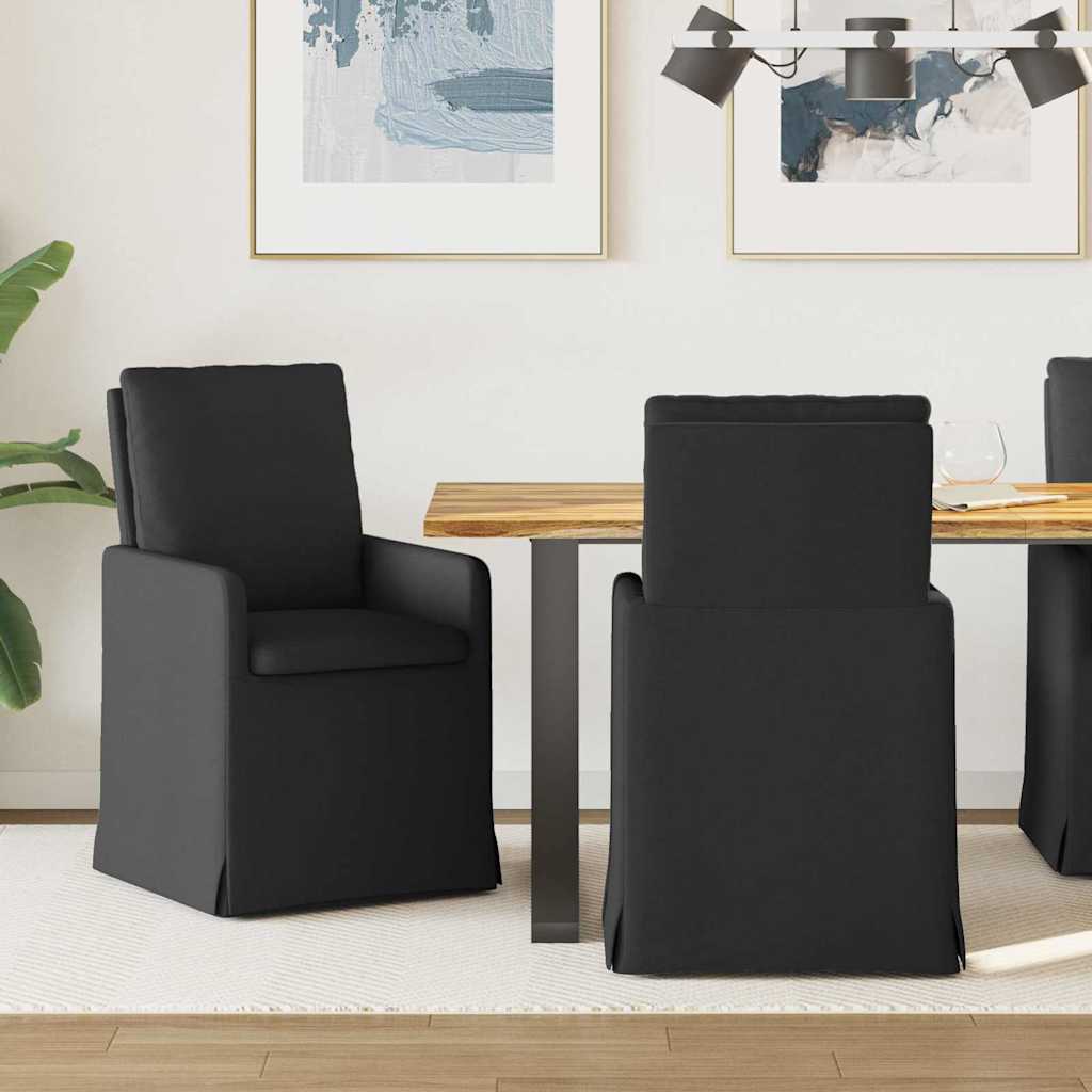 Matstolar 2 st tyg Svart 57 x 67 x 98 cm