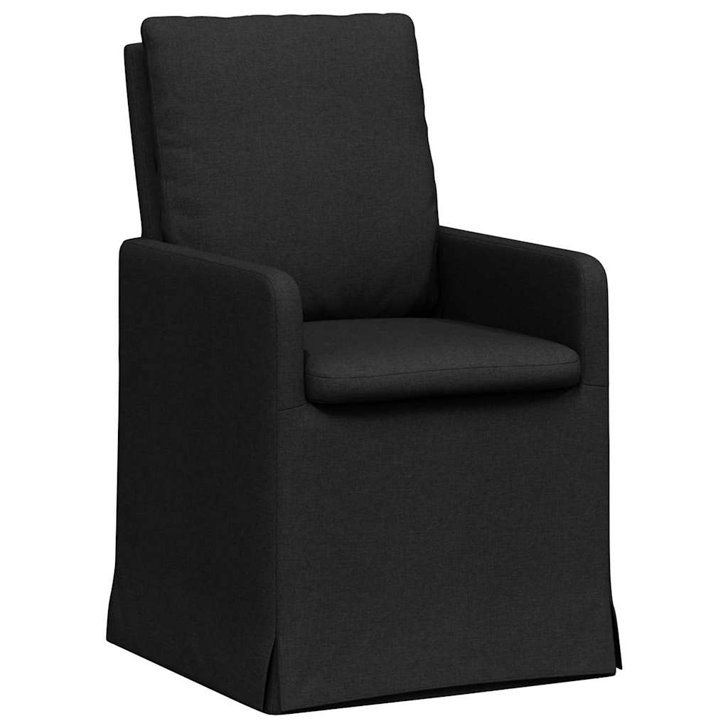 Matstolar 2 st tyg Svart 57 x 67 x 98 cm