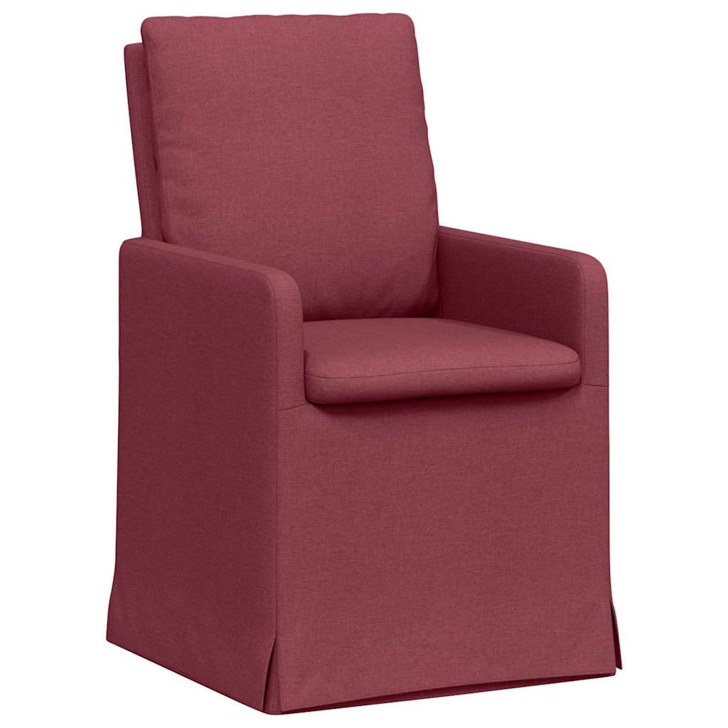 Matstolar 2 st tyg Vinröd 57 x 67 x 98 cm