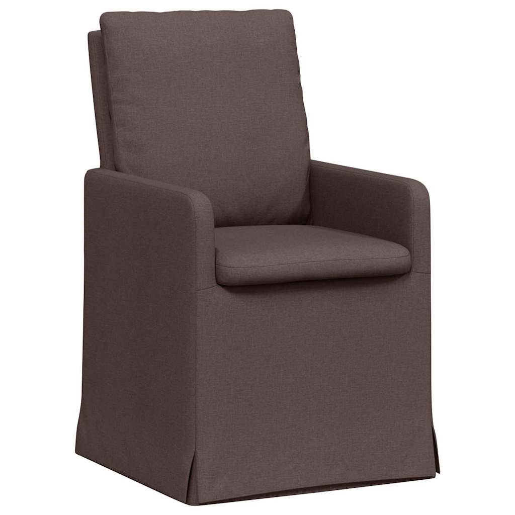 Matstolar 2 st tyg Mörkbrun 57 x 67 x 98 cm