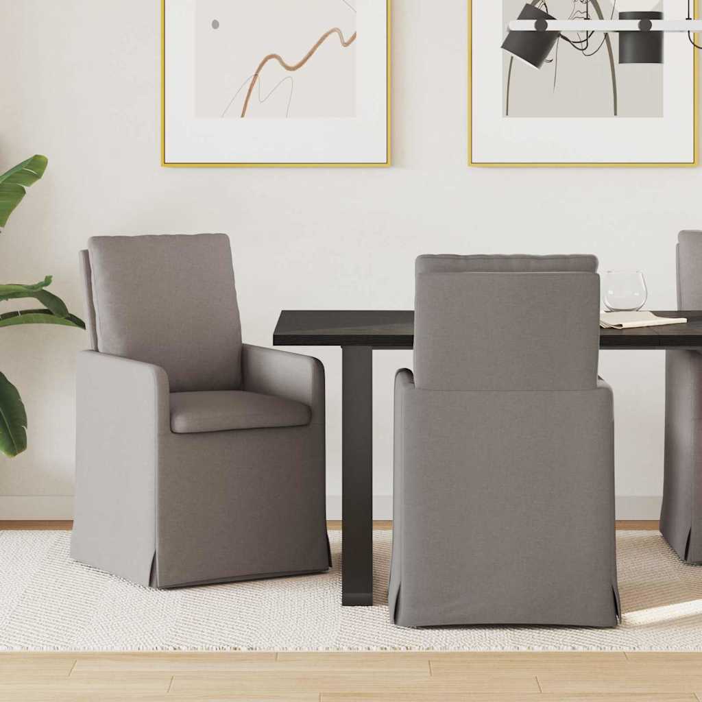Matstolar 2 st tyg Taupe 57 x 67 x 98 cm