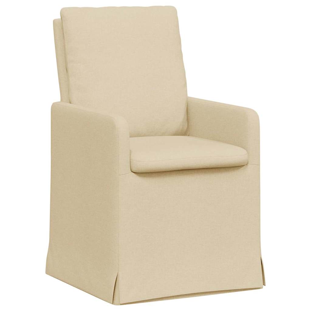 Matstolar 2 st tyg Kräm 57 x 67 x 98 cm