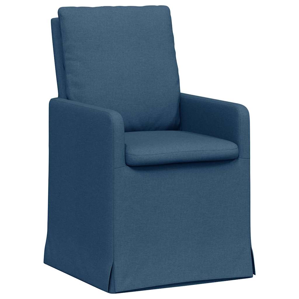 Matstolar 2 st tyg Blå 57 x 67 x 98 cm