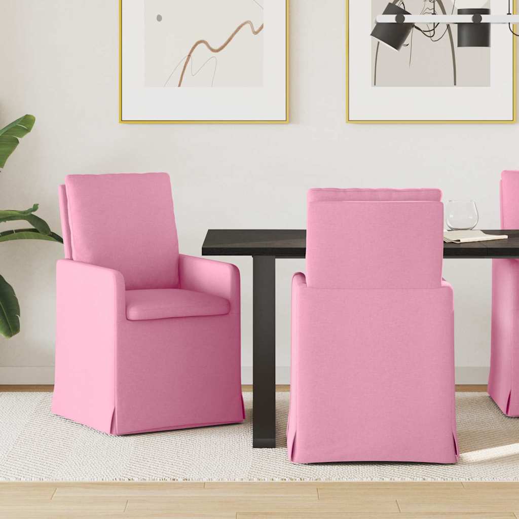 Matstolar 2 st tyg Rosa 57 x 67 x 98 cm