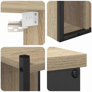 Badrumsmöbelset med hylla 4 pcs Sonoma-ek Konstruerat trä