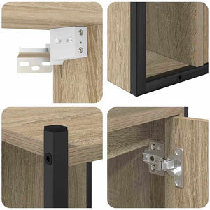 Badrumsmöbelset med hylla 4 pcs Sonoma-ek Konstruerat trä