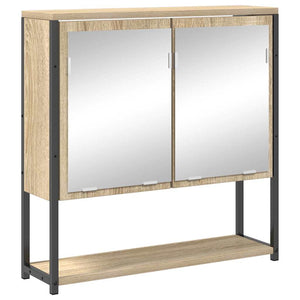 Badrumsmöbelset med hylla 4 pcs Sonoma-ek Konstruerat trä