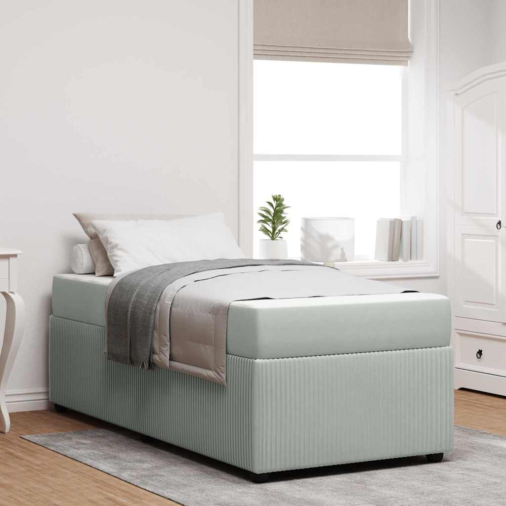 Sängram Ljusgrå 80 x 200 cm tyg