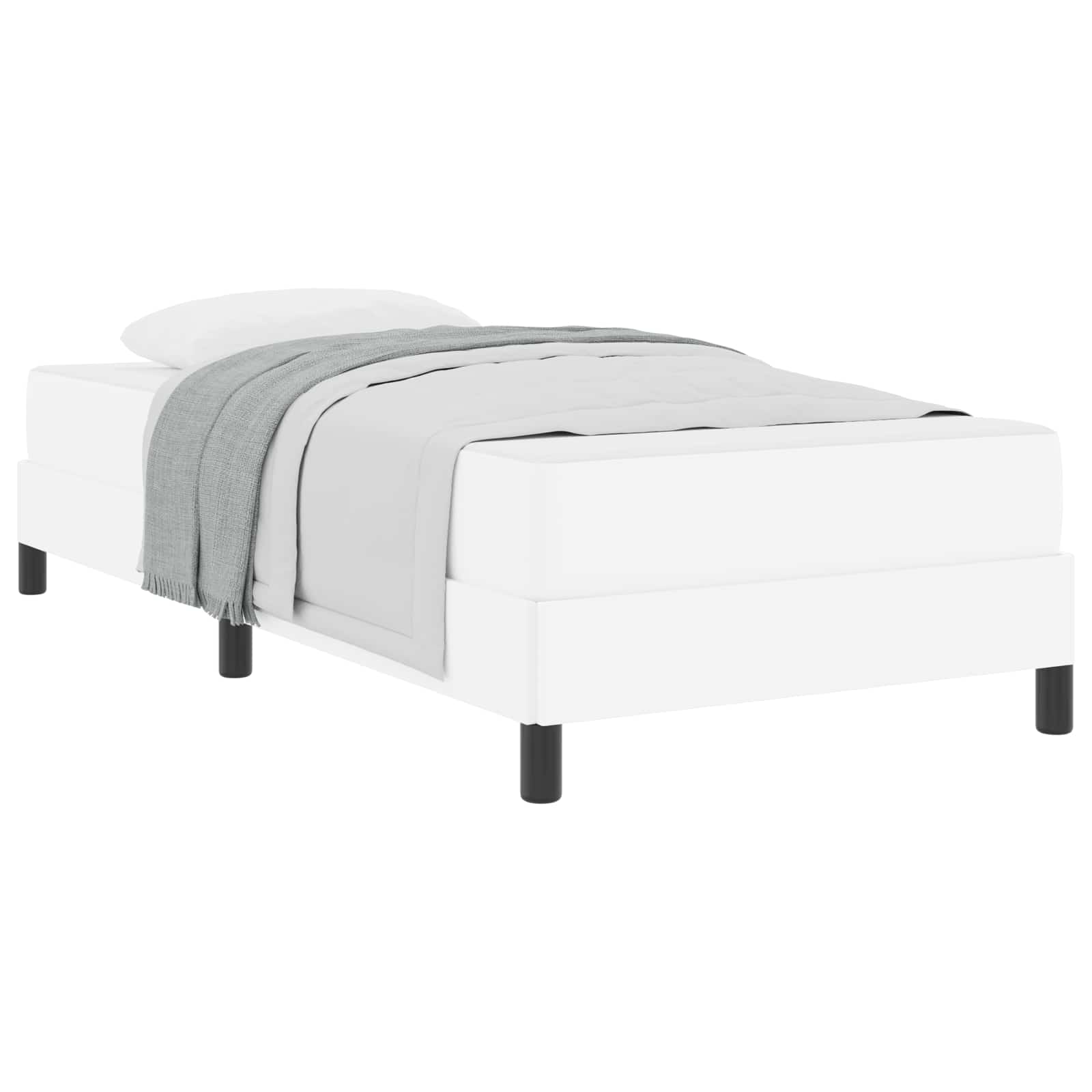 Sängram med madrass Ren Vit 80 x 200 cm tyg