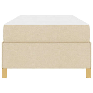 Sängram med madrass Kräm 80 x 200 cm tyg