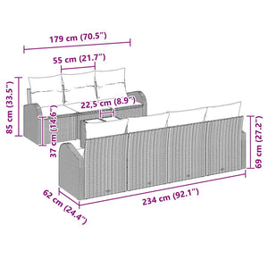 Trädgårdsoffset med kudde med kudde 8 pcs Beige och gräddfärgad