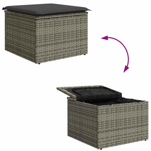 Trädgårdsoffset 4 pcs Grå Poly Rattan och Pulverlackerad Stål