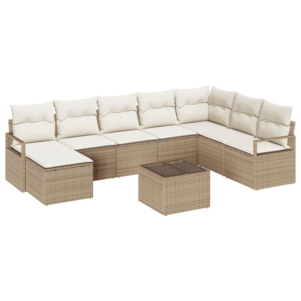 Soffset 9 st Beige och gräddfärgad konstrotting