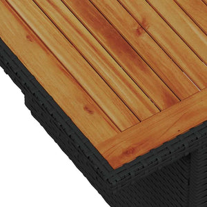 Trädgårdsoffset med lagring 10 pcs Svart Poly rattan