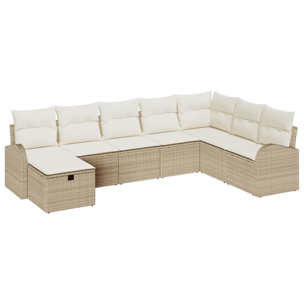 Trädgårdsoffset 8 st Beige konstrotting