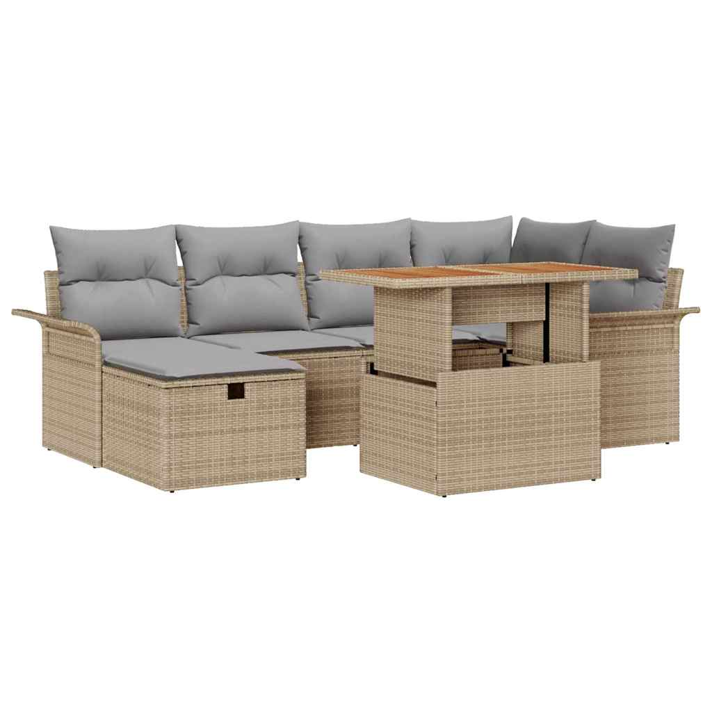 Trädgårdsoffset 7 st Beige konstrotting