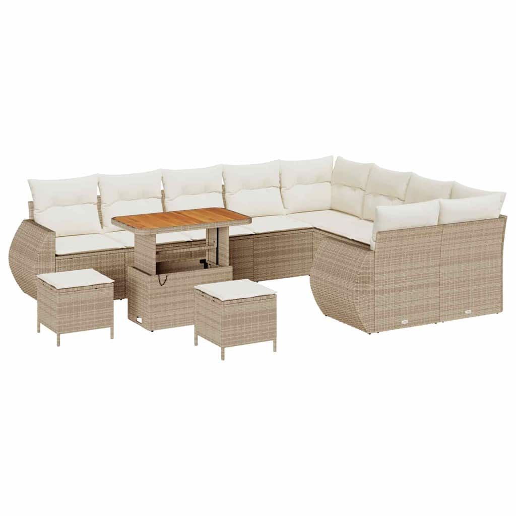 Trädgårdsoffset 12 pcs Beige konstrotting