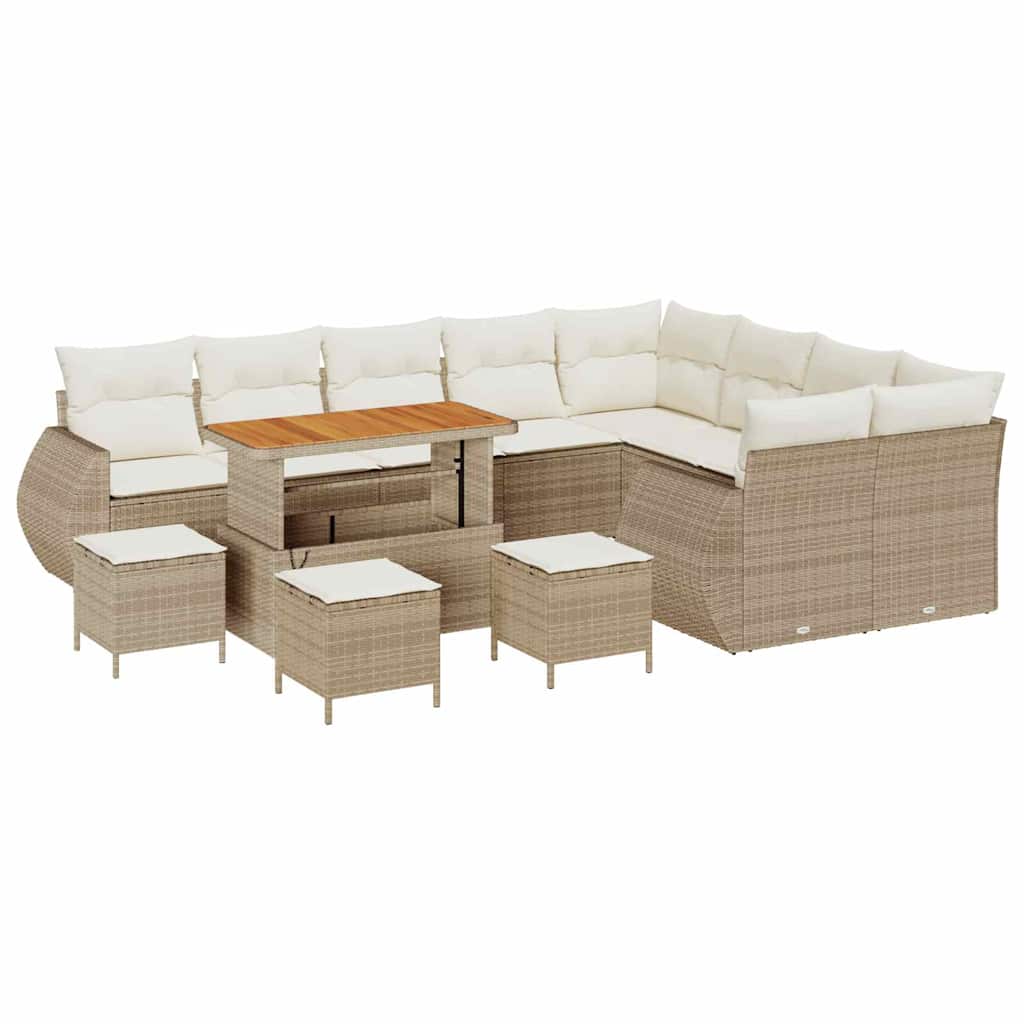 Trädgårdsoffset 13 pcs Beige konstrotting
