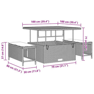 Trädgårdsoffset med kudde 11 pcs Svart och kräm