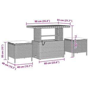 Trädgårdsoffset med kudde 13 pcs Svart och gräddvit