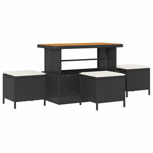 Trädgårdsoffset med kudde 10 pcs Svart och kräm