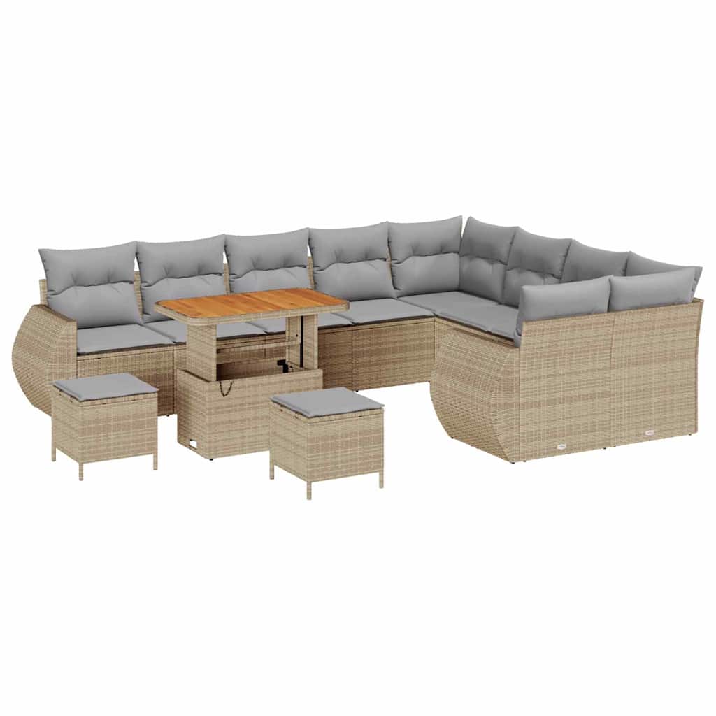 Trädgårdsoffset 12 st 12-Antal sittplatser Beige och Ljusgrå