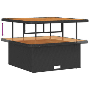 Trädgårdsoffset med kudde med lagring 11 pcs Svart och kräm