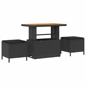 Trädgårdsoffset med kudde med lagring Svart 90 x 55 x 71 cm