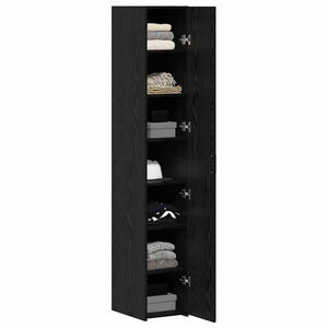 Skåp 2 pcs Svart Ek 30 x 42,5 x 185 cm