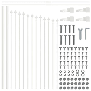 Trädgårdsstängsel 3 pcs Vit 170 x 140 cm Pulverlackerat stål